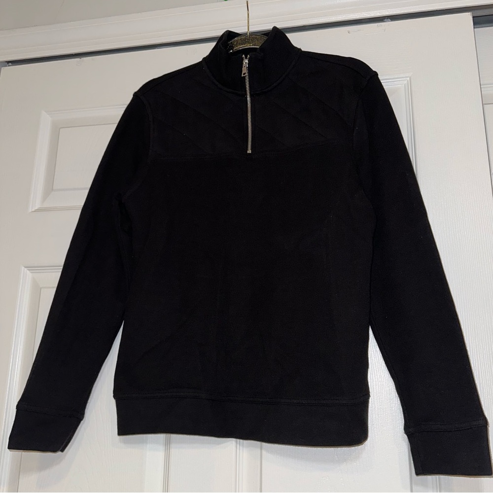 Men’s INC black 1/4 zip sweater l cotton l size small.